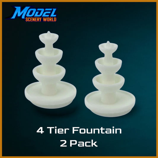 Z Scale 1:220 4-Tier Water Fountain Resin 2pc Set