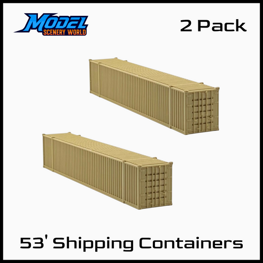 N Scale 1:160 53' Shipping Containers Army Tan 2pk