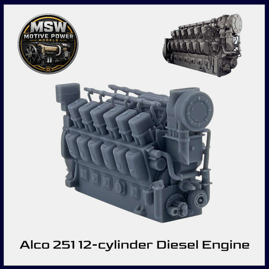 Z Scale 1:220 Alco 251 12-Cyl Diesel Engine Prime Mover