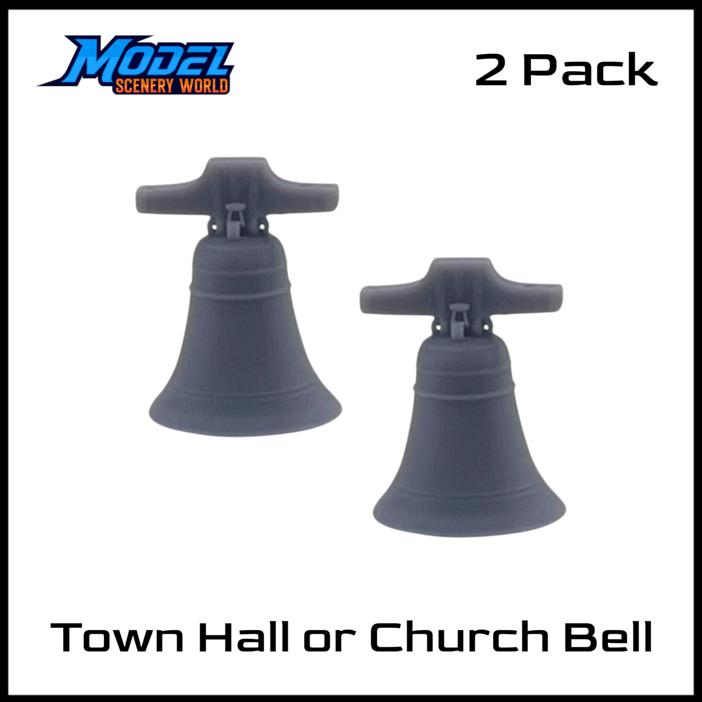 N Scale 1:160 Classic Town Hall Church Bell - Resin 2pk