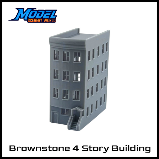 N Scale 1:160 Brownstone 4-Story Building