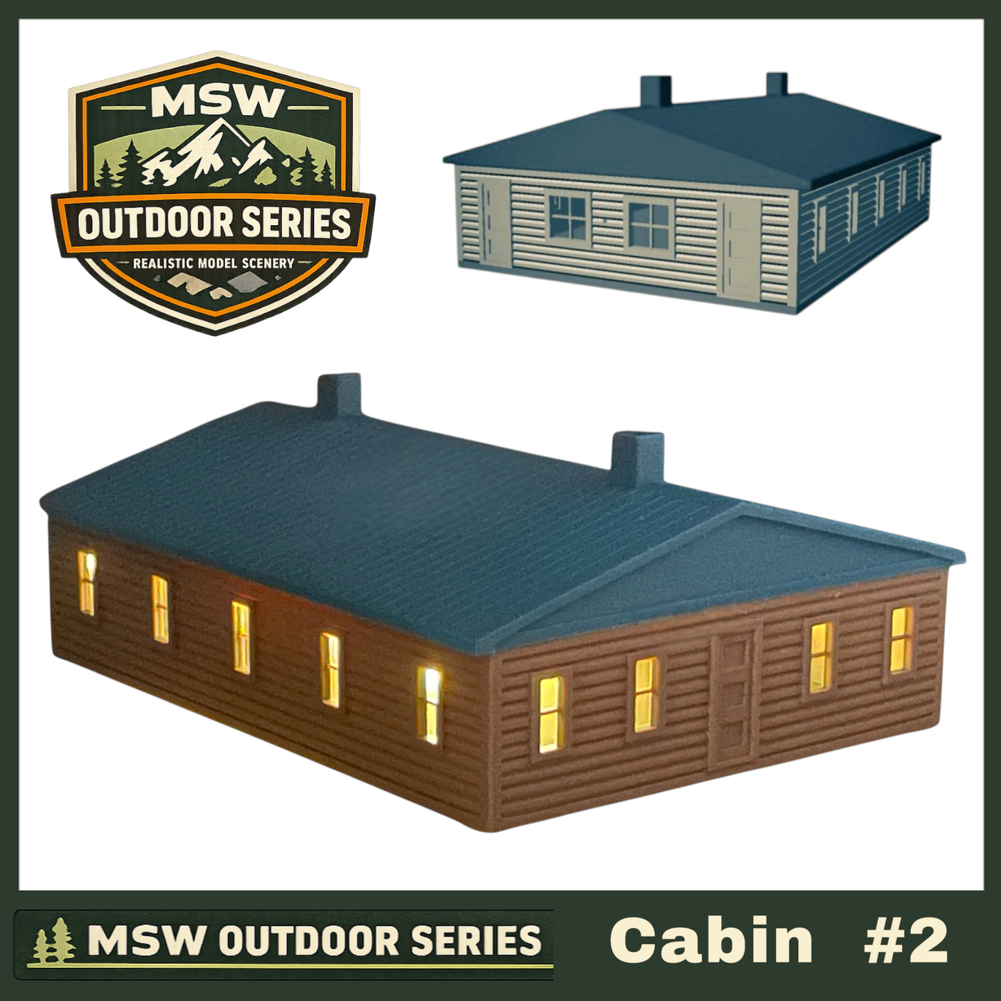 "The Outdoor Series" - Cabin #2 - Camping - Modeled in Color - N Scale 1:160
