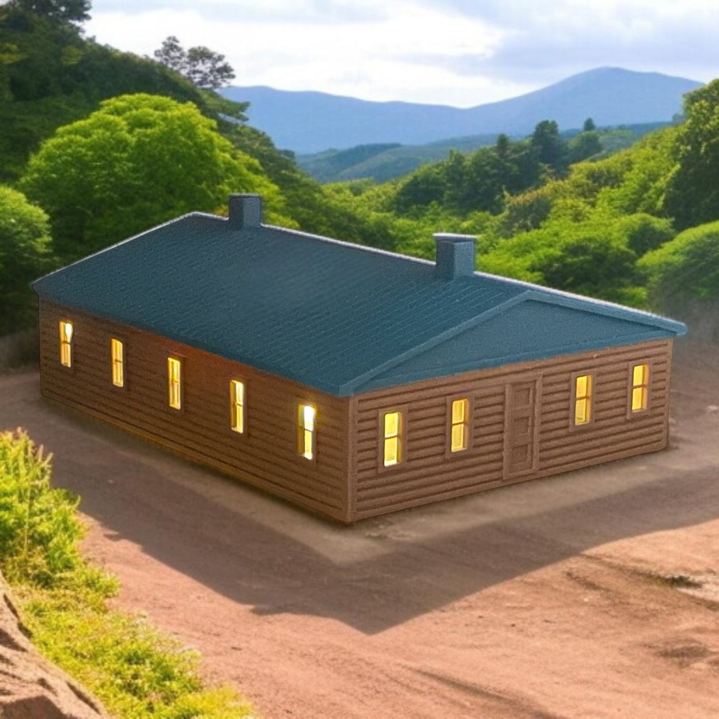 "The Outdoor Series" - Cabin #2 - Camping - Modeled in Color - Z Scale 1:220
