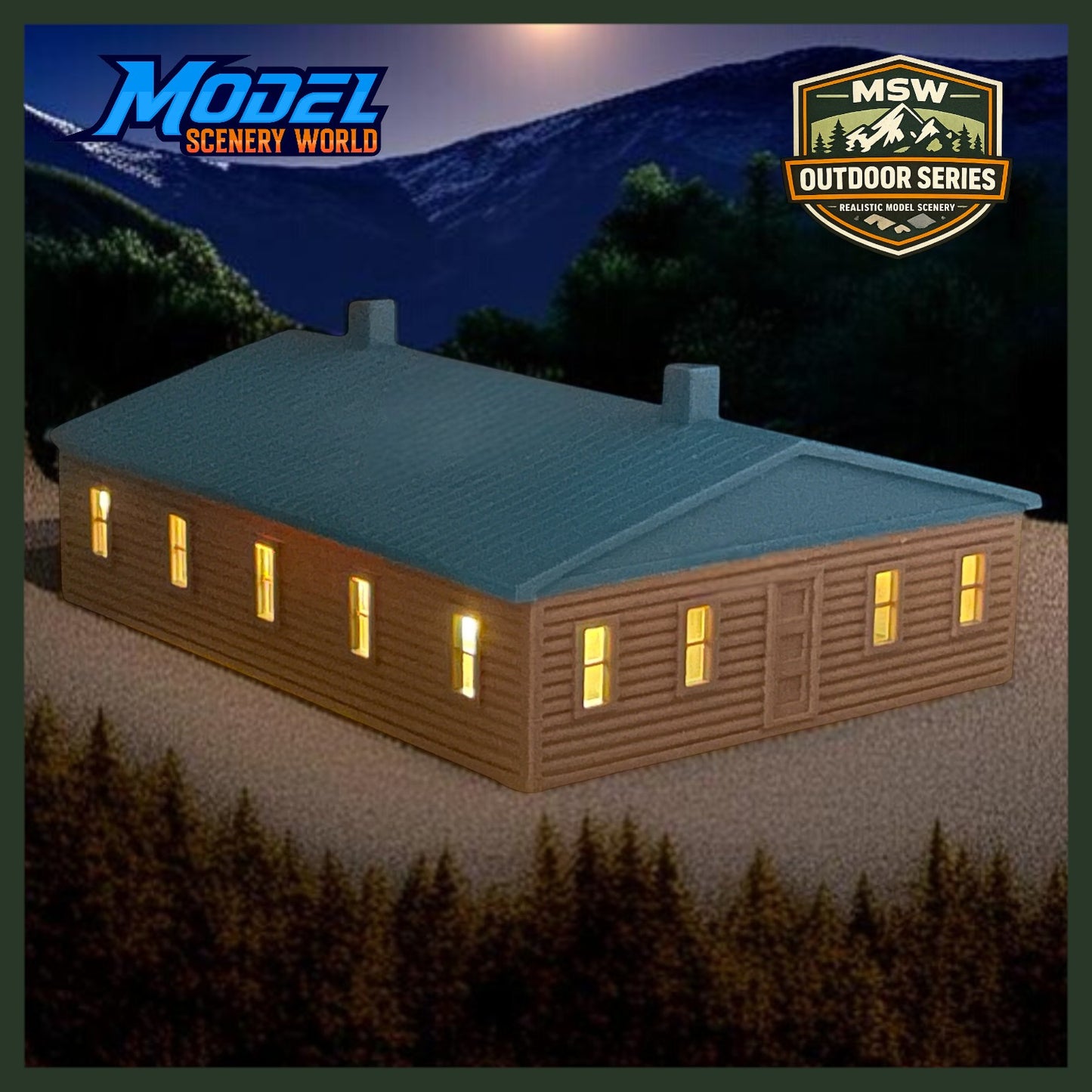 "The Outdoor Series" - Cabin #2 - Camping - Modeled in Color - N Scale 1:160