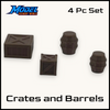1 Gauge 1:32 Large Barrels & Crates Cargo 4pc Set