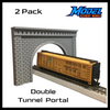 Double Tunnel Portal - Stone (2pk) - Z Scale 1:220 - Gray