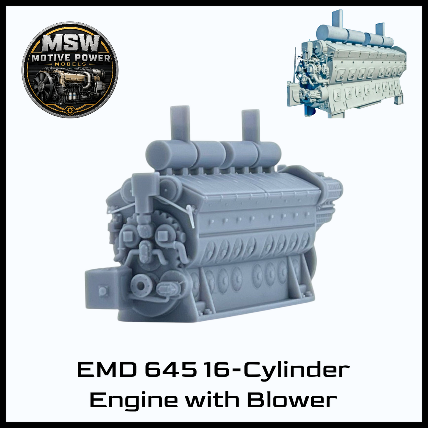 HO Scale 1:87 EMD 645 16-Cylinder Engine Roots Blower