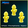 Fire Hydrants - Style 2 (3pk) - O Scale 1:48 - Yellow