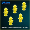 HO Scale 1:87 Yellow Fire Hydrants Scenery (5pk)