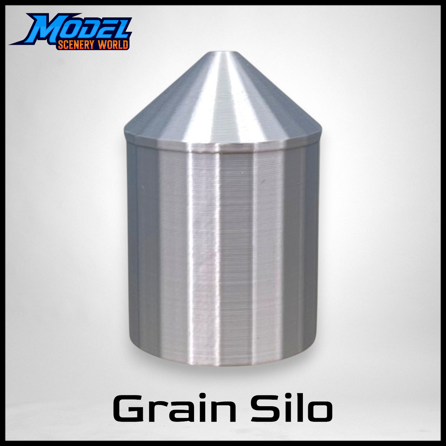 Grain Silo - O Scale 1:48 - Metallic Silver