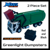 Dumpster Set for Greenlight Mack Refuse Truck - S Scale 1:64 - NO TRUCK