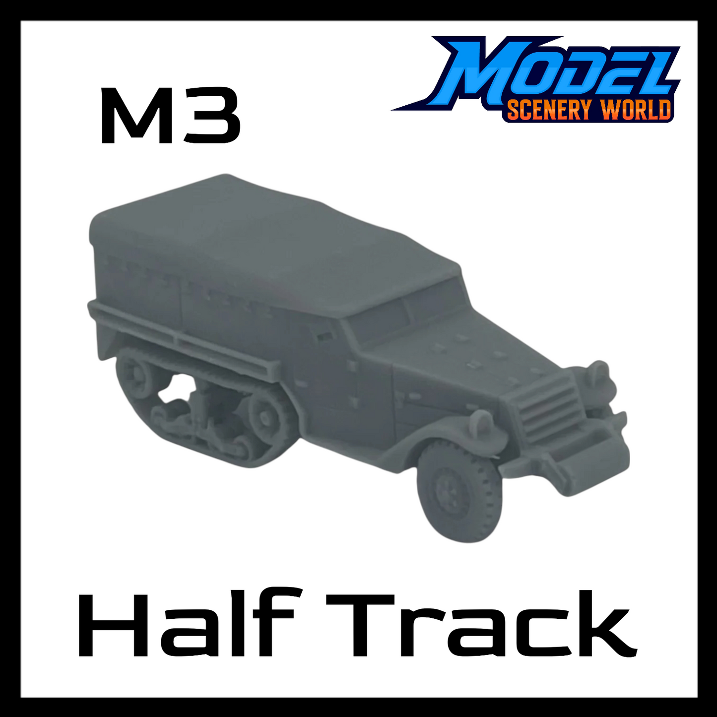 M3 Half Track Covered - HO Scale 1:87 - Gray