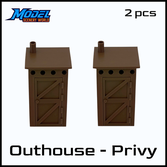 HO Scale 1:87 Outhouse Privy 01 2pcs - Brown