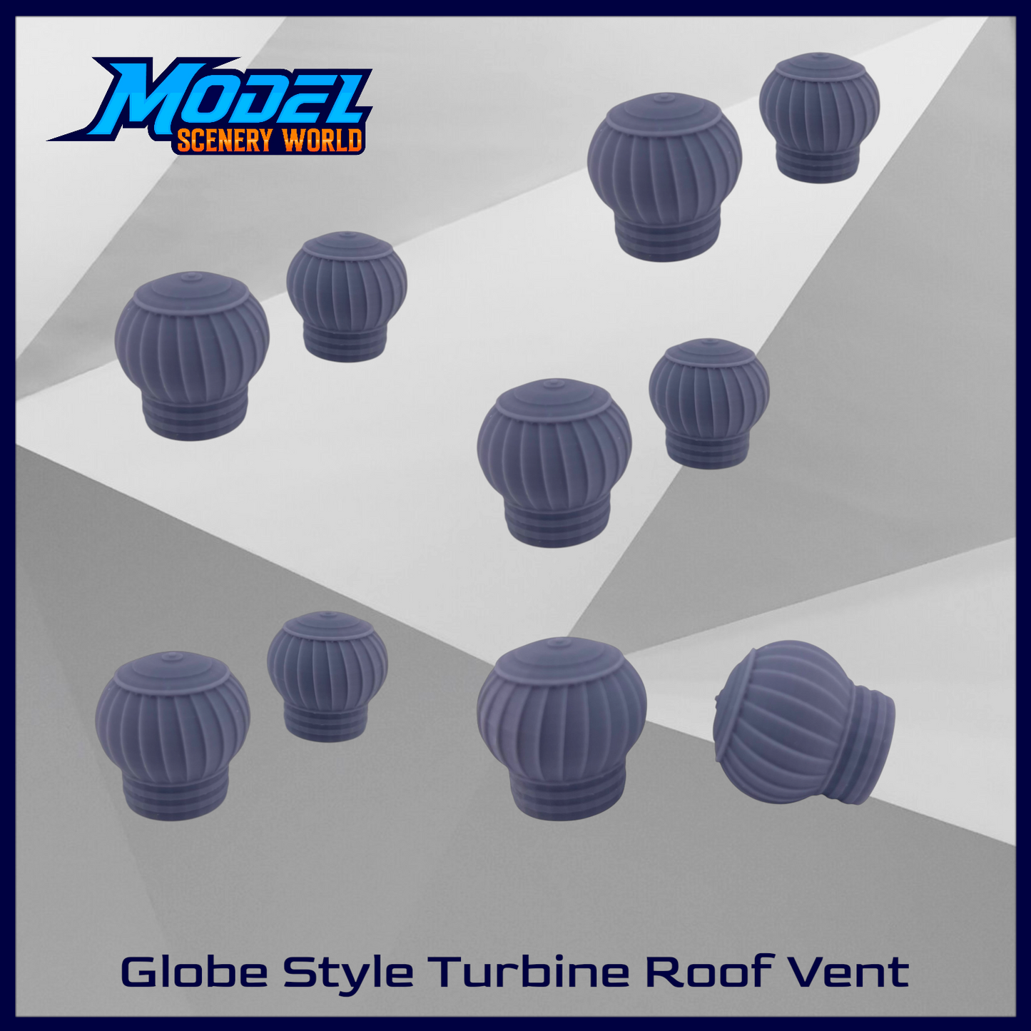 O Scale 1:48 Turbine Globe Roof Vent Resin 10pc Set