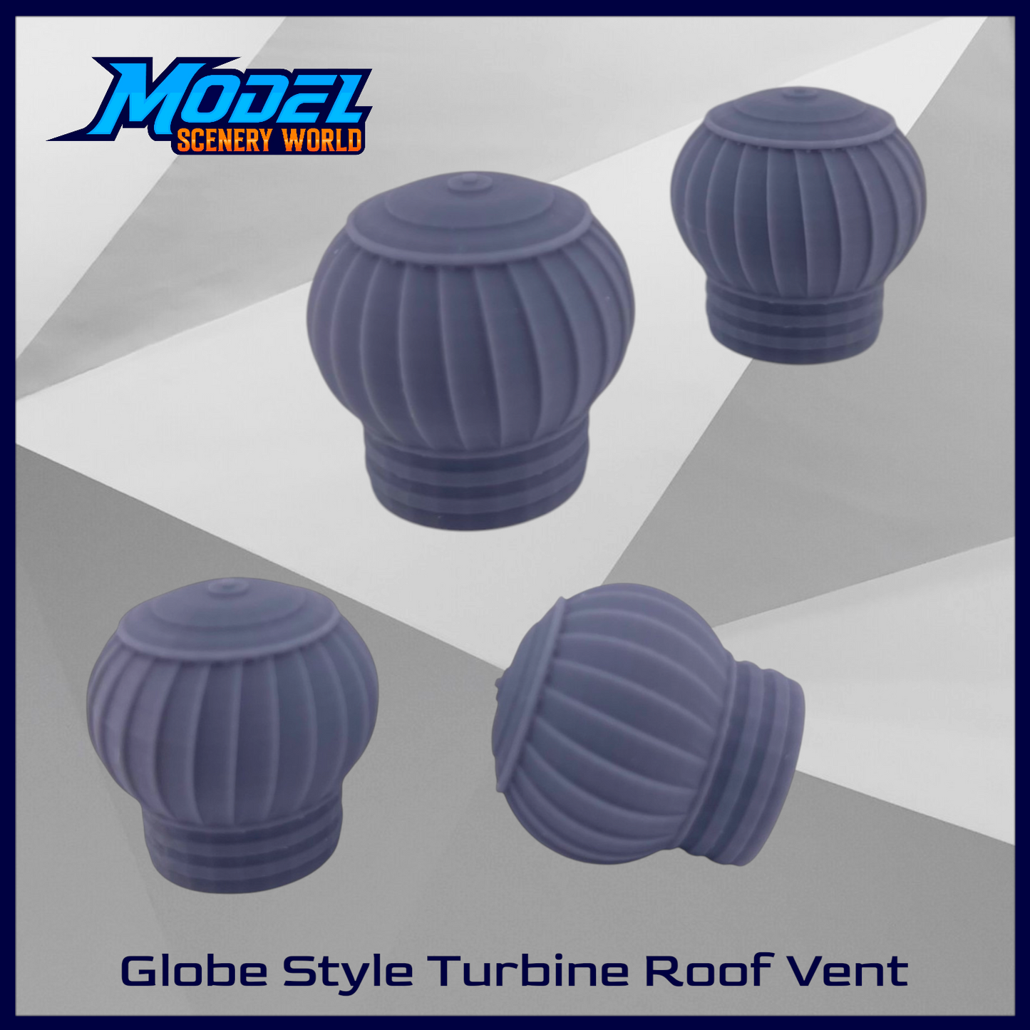 G Scale 1:24 Turbine Globe Roof Vent Resin 4pc Set
