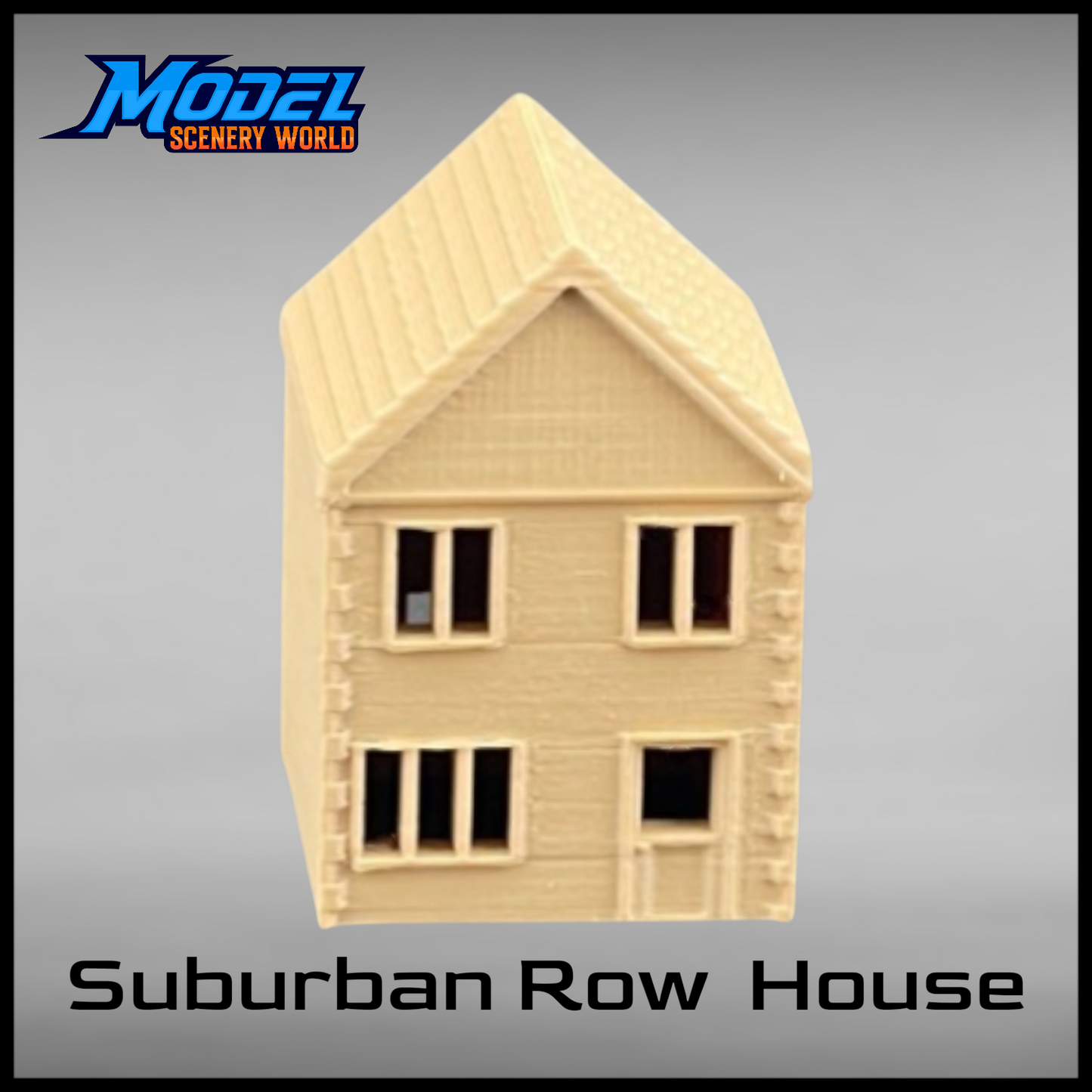 Suburban Row House #4 - Two Story - N Scale 1:160 - Brown