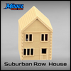 Suburban Row House #4 - Two Story - T Gauge - 1:450 Scale - Brown