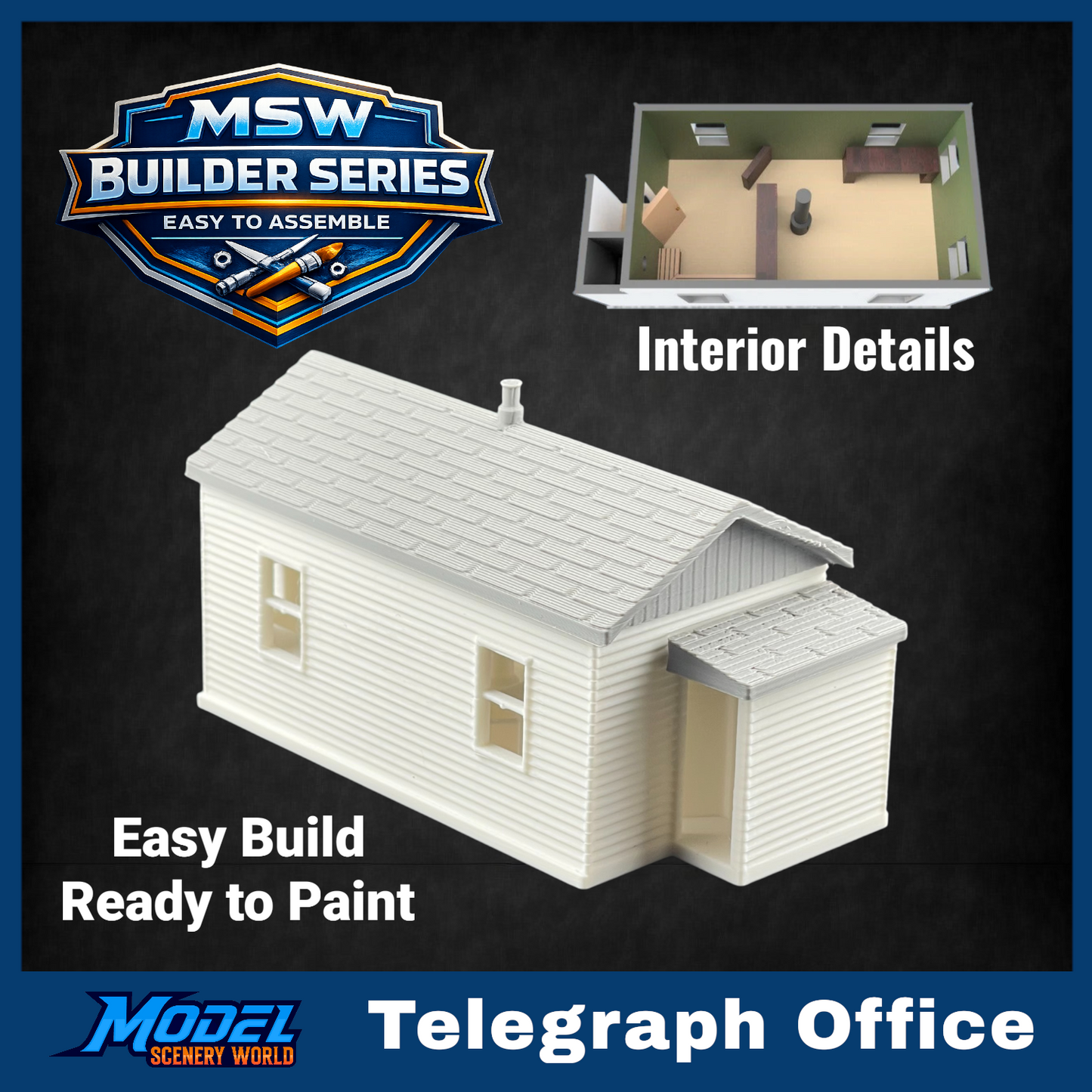 Z Scale 1:220 Telegraph Office Trackside Shanty