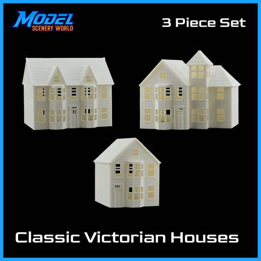 HO Scale 1:87 Classic Victorian Houses 3pc Set