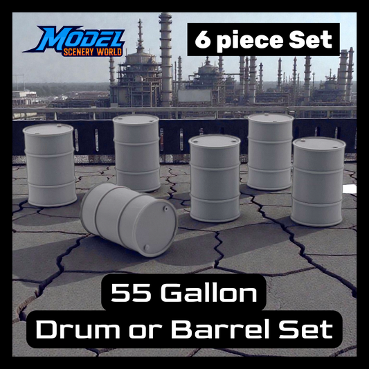 1 Gauge 1:32 55 Gallon Industrial Drum Barrel 6pc Set
