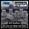55 Gallon Drum/Barrel (6pc) - 1G Scale 1:32 - Gray