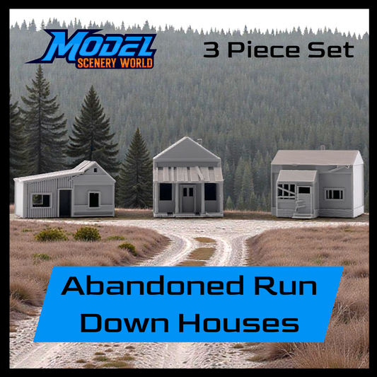 N Scale 1:160 Abandoned Run-Down Houses 3pc Set