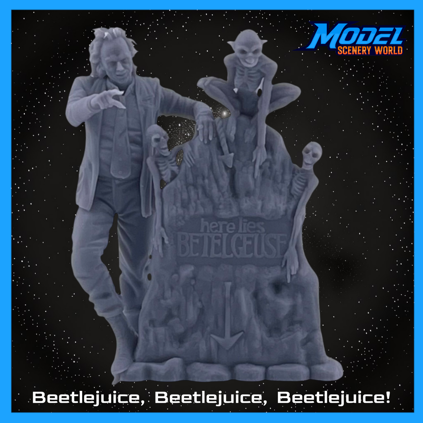 Beetlejuice with Tombstone – Highly Detailed Scale Model - HO Scale 1:87
