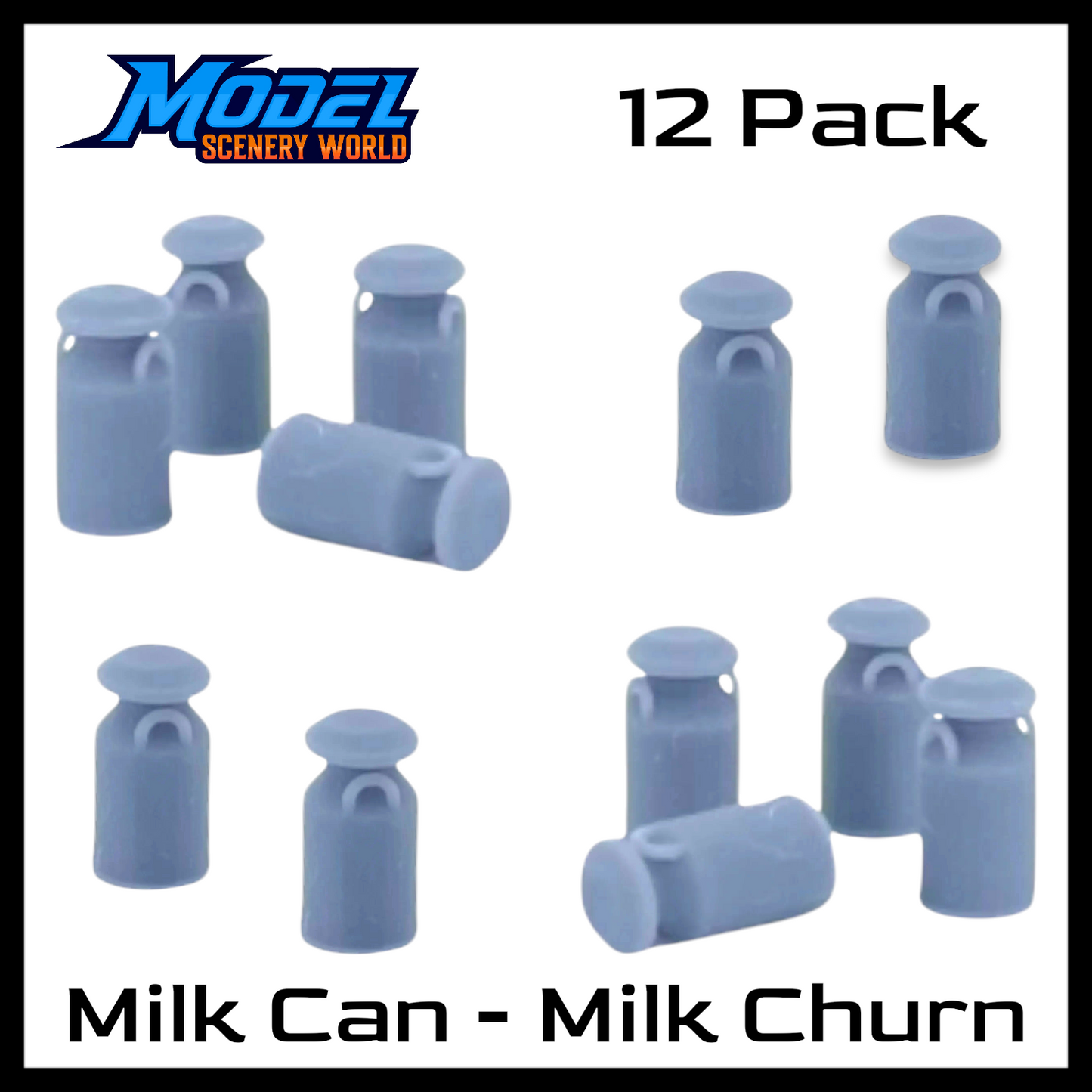 Milk Churn/Milk Can (12pk) - S Scale 1:64 - Gray