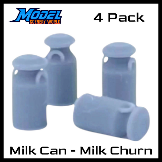 Milk Churn/Milk Can (4pk) - 1G Scale 1:32 - Gray