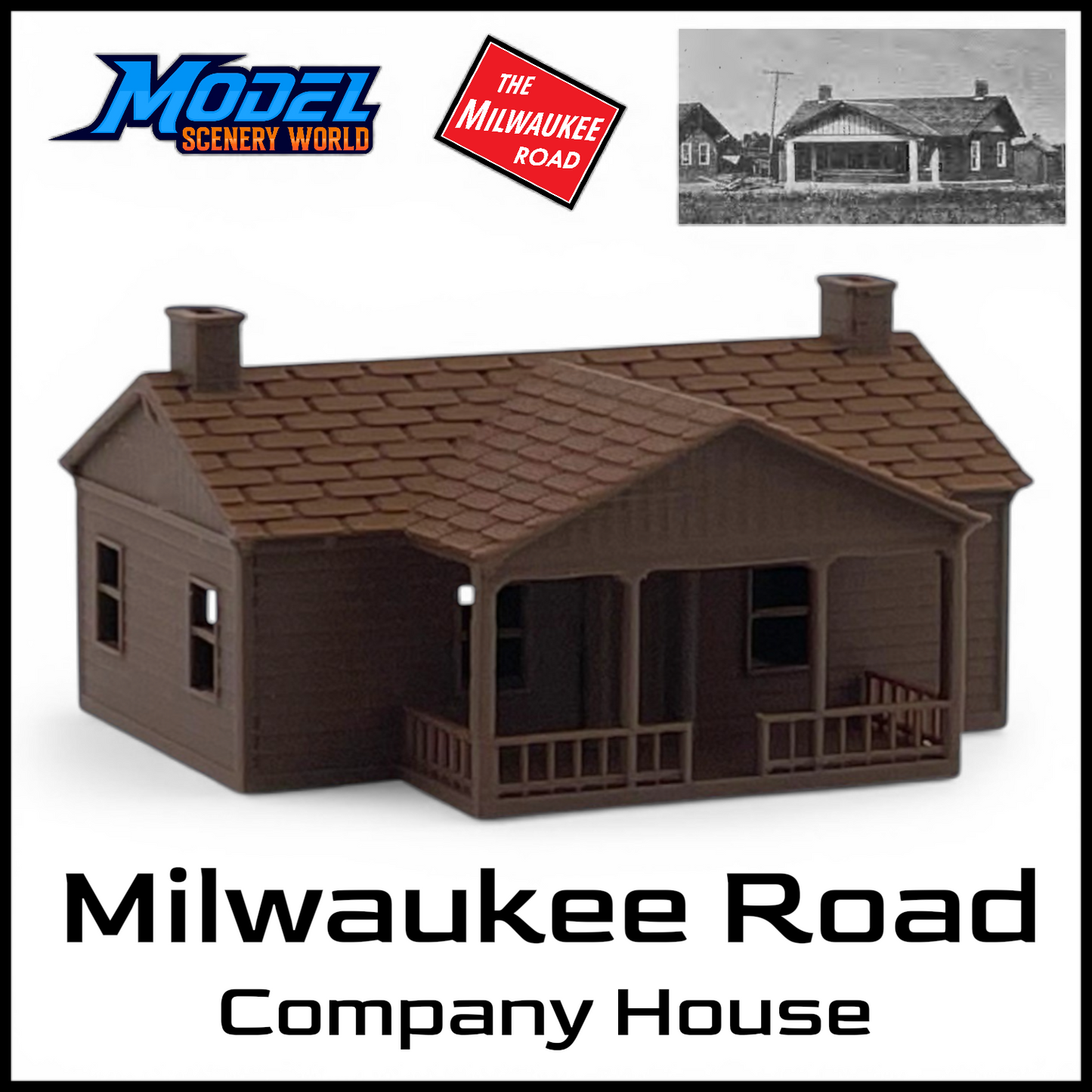 Z Scale 1:220 The Milwaukee Road COMPANY HOUSE - Brown
