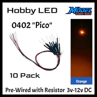 10 Pack Pico 0402 Pre-Wired LEDs ~ 3-12 Volt DC ~ Choose Color