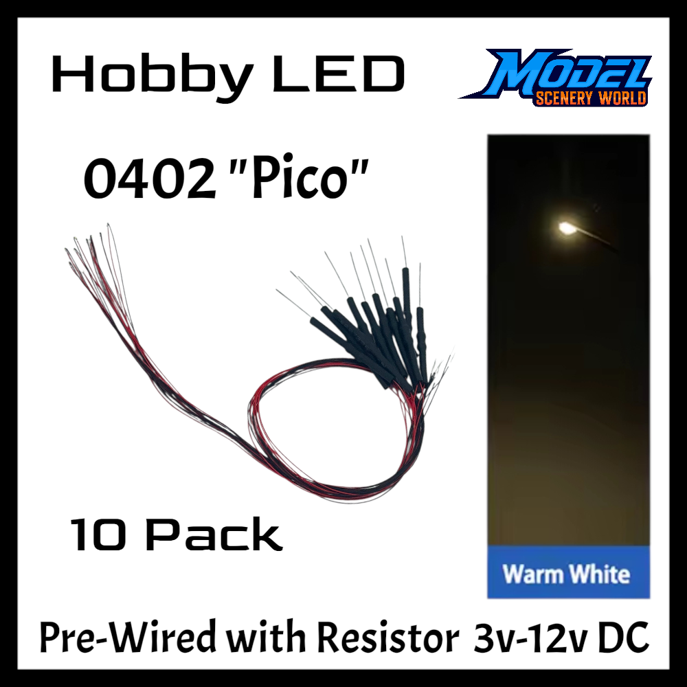 10 Pack LEDs Pico 0402 Pre-Wired Resistor SMD LED ~ 3-12 Volt DC ~ Choose Color
