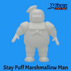 Model of the Stay Puft Marshmallow Man, similar to the one featured in Ghostbusters.