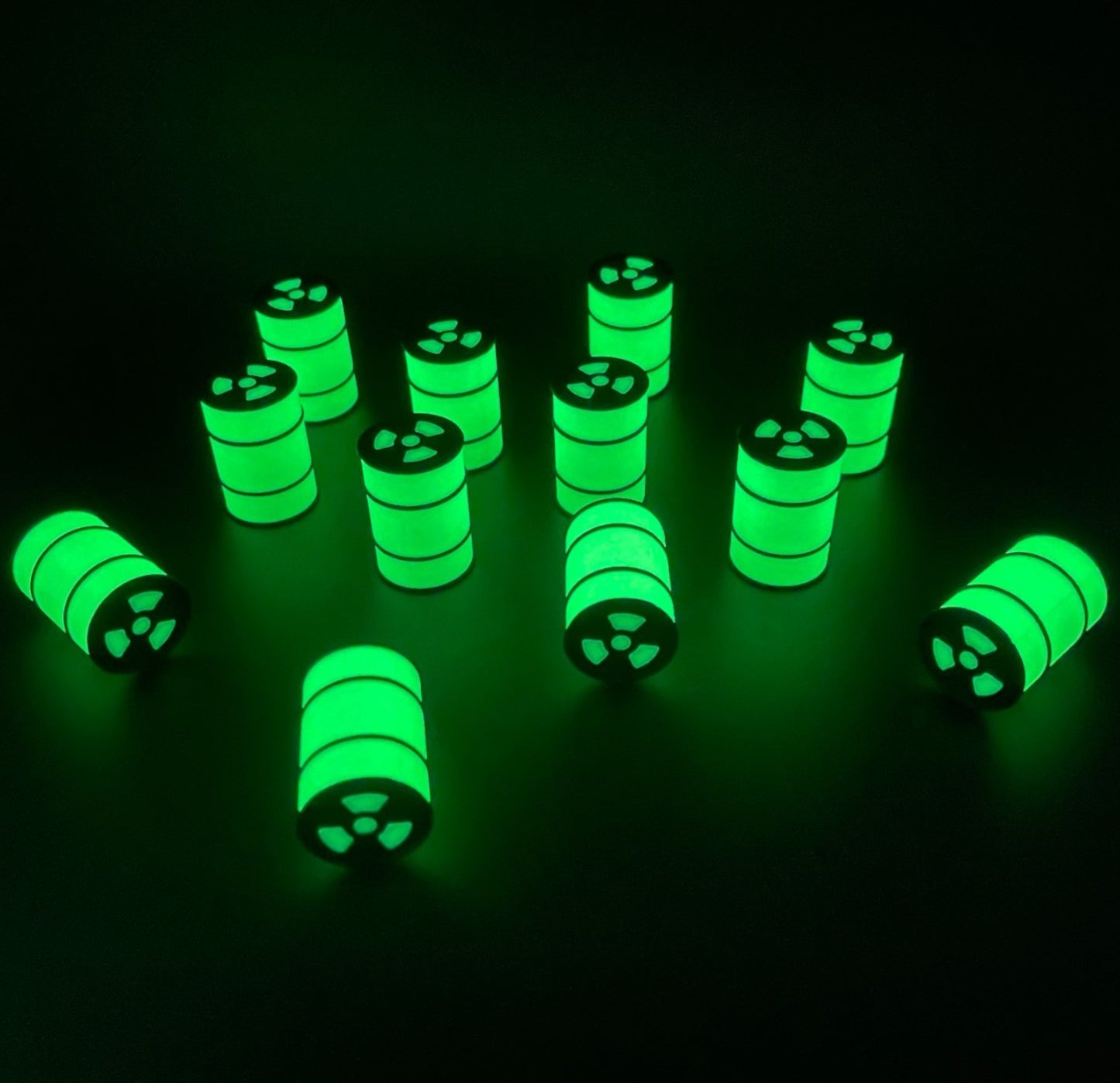 N Scale 1:160 GLOW In Dark Nuclear Waste Drum 12pc