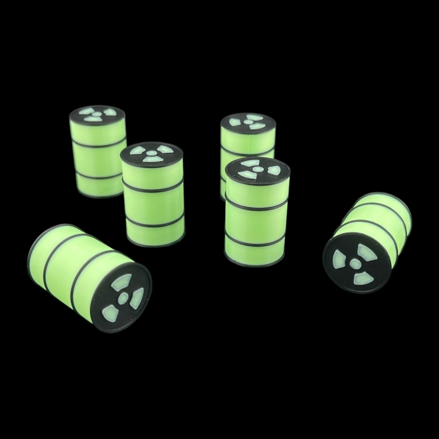 1 Gauge 1:32 Scale GLOW In Dark Nuclear Waste Drum 6pc