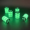 GLOW In Dark Nuclear Waste Drum (6pc) - 1G Scale - Green Black Stripe