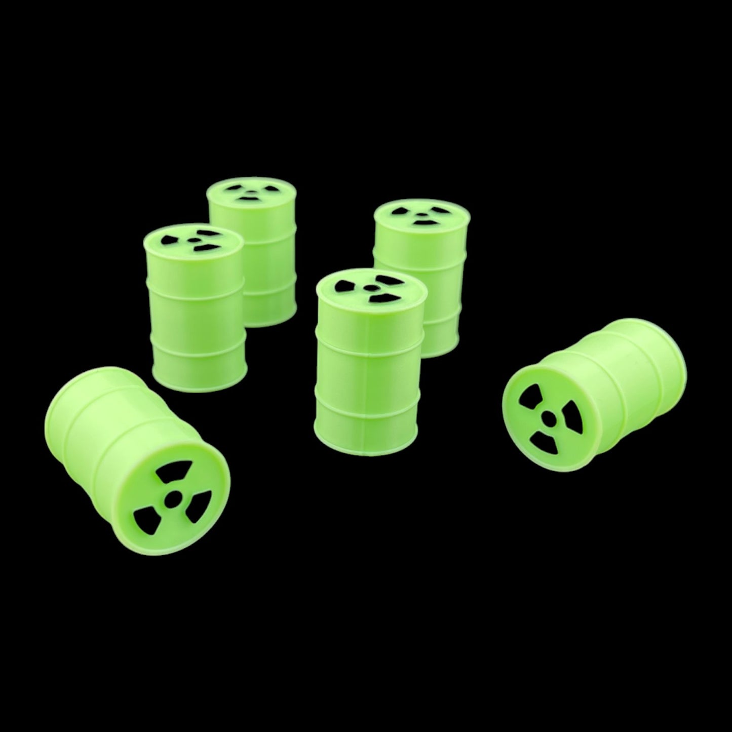 1 Gauge 1:32 Scale GLOW In Dark Nuclear Waste Drum 6pc