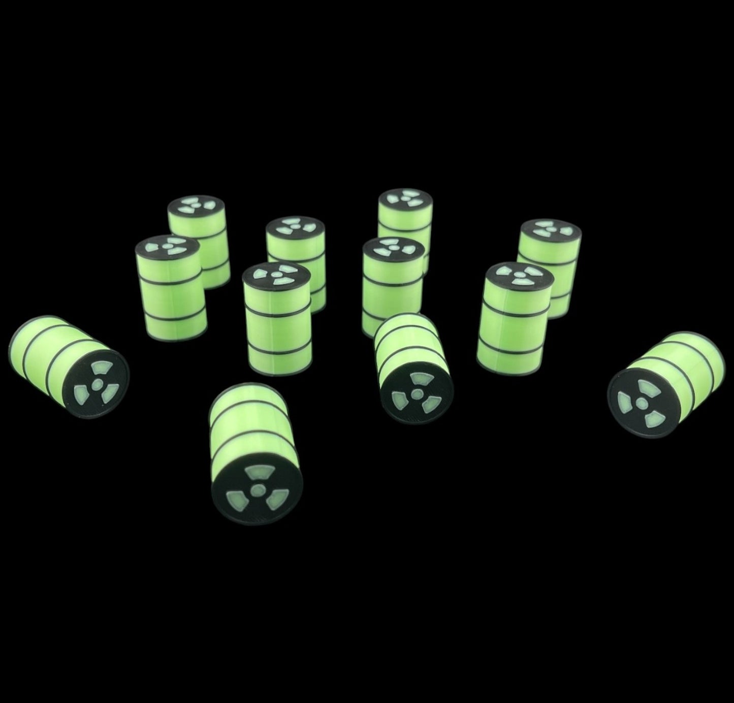 N Scale 1:160 GLOW In Dark Nuclear Waste Drum 12pc