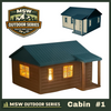 "The Outdoor Series" - Cabin #1 - Camping - Modeled in Color  TT Scale 1:120