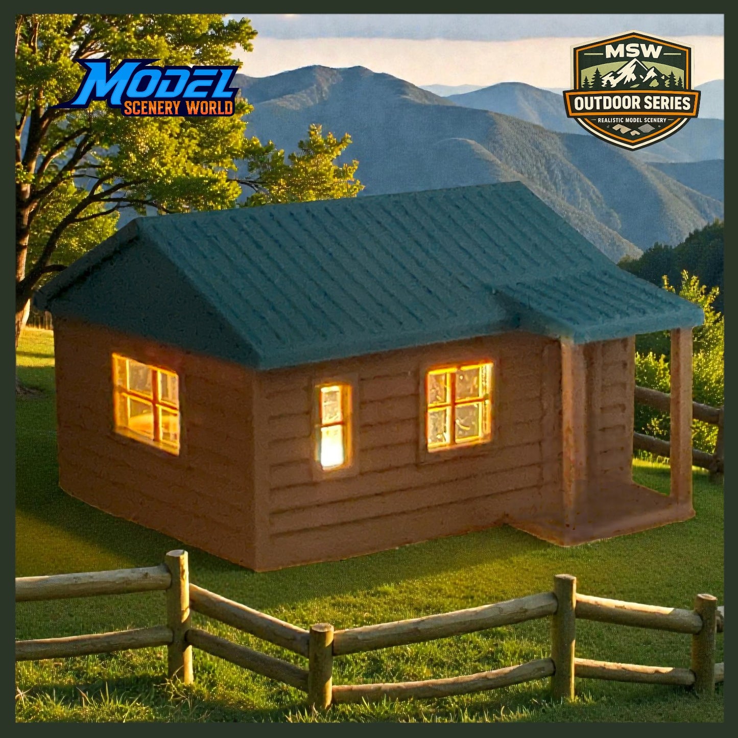"The Outdoor Series" - Cabin #1 - Camping - Modeled in Color - OO Scale 1:76