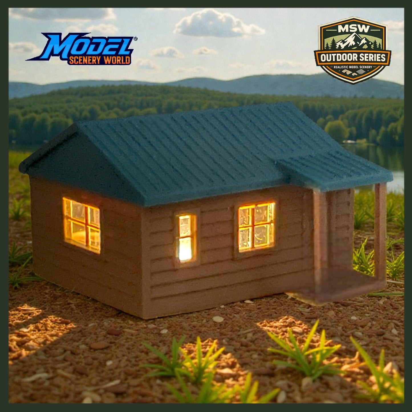 "The Outdoor Series" - Cabin #1 - Camping - Modeled in Color - OO Scale 1:76