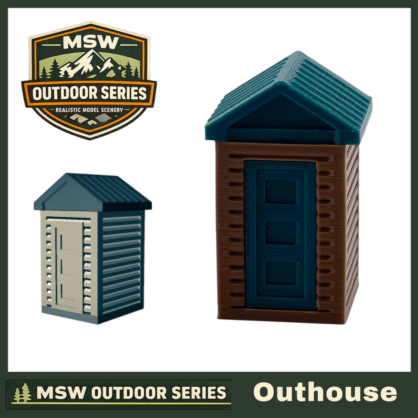 "The Outdoor Series" OUTHOUSE Camping - Modeled in Color - G Scale 1:24