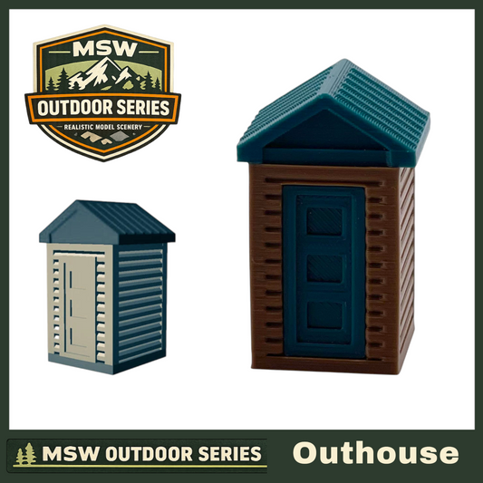 "The Outdoor Series" OUTHOUSE Camping - Modeled in Color - HO Scale 1:87