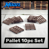 Pallets (10pk) -TT Scale 1:120 - Brown