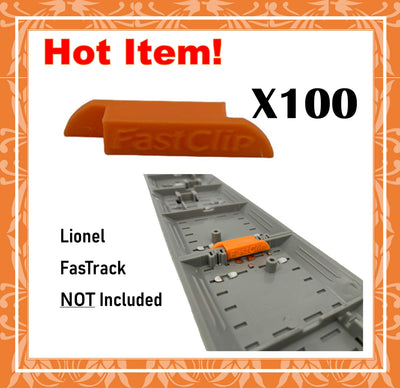 100 Pc Train Track Clips for Lionel O Gauge FasTrack 