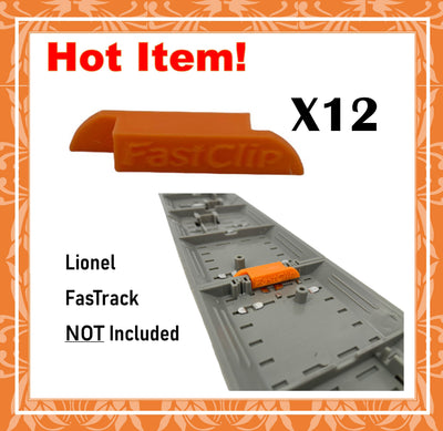 12 Pc Train Track Clips for Lionel O Gauge FasTrack 