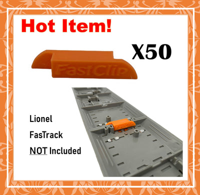 50 Pc Train Track Clips for Lionel O Gauge FasTrack 