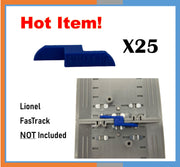 25 pc Train Track Clips for Lionel O Gauge FasTrack "PRO-Clips" Fast Track
