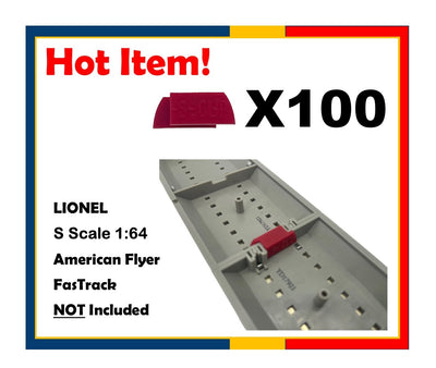100Pc Train Track Clips for Lionel S Gauge FasTrack 