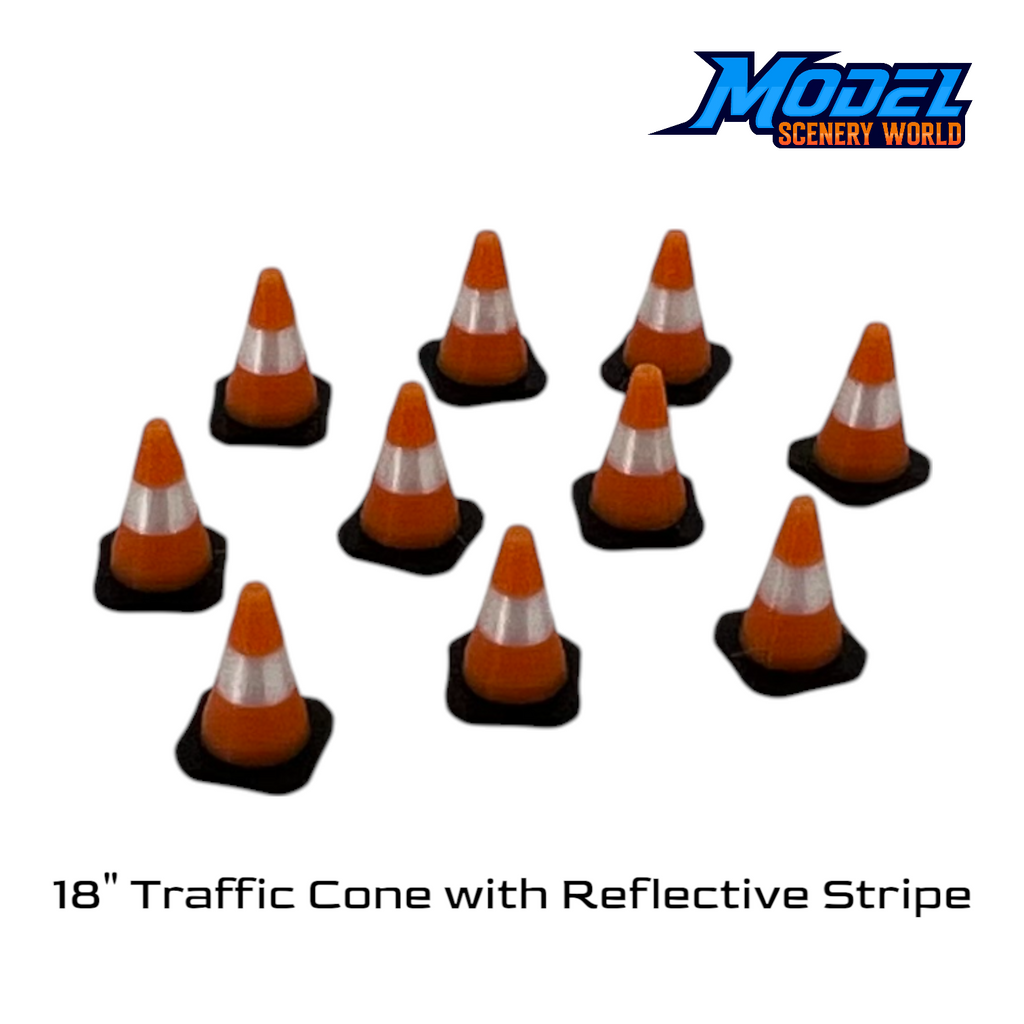 Scale Model - 18" Multi Color Traffic Cone Multi-Color - Reflective by Model Scenery World